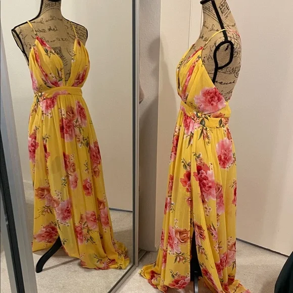Xtaren Yellow Floral Maxi Dress - Picture 3 of 6